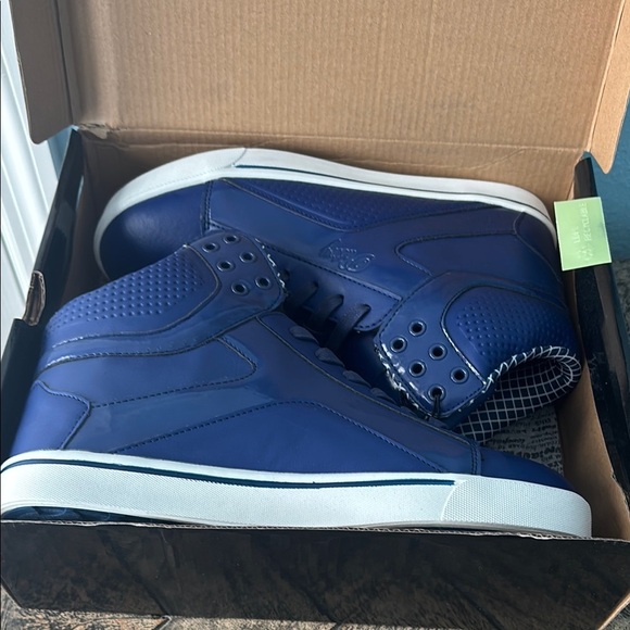 Pastry Blue High-Top Sneakers for women’s size. - Picture 6 of 10